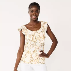 Women's Nine West Tiered Flutter Sleeveless Top 14 Women's Nine West Tiered Flutter Sleeveless Top -Nine West shop 5562896 White Waves