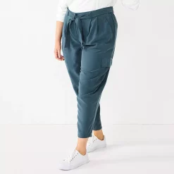 Plus Size Nine West High-Waisted Tapered Pants -Nine West shop 5563608 Storm Surge