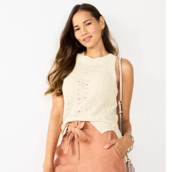 Women's Nine West High-Neck Cutaway Sweater Tank 11 Women's Nine West High-Neck Cutaway Sweater Tank -Nine West shop 5566564 Lemon Frost