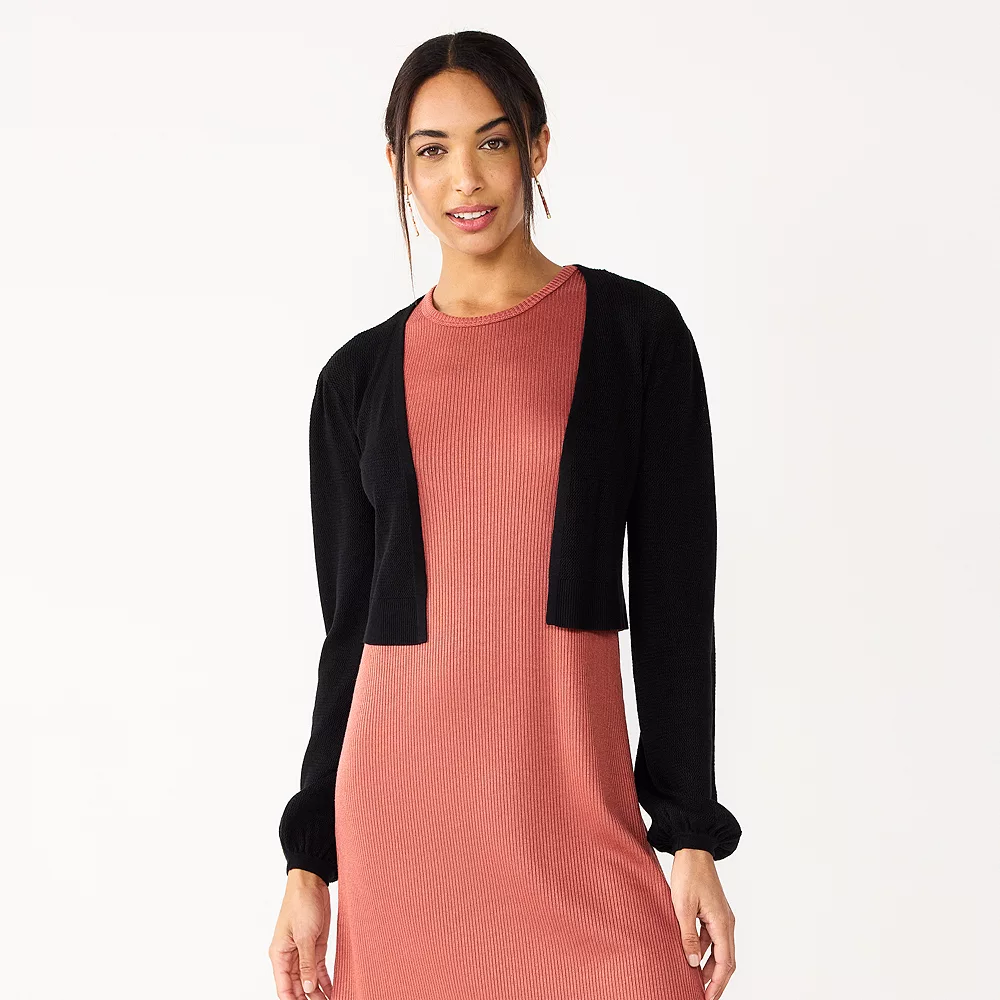 Women's Nine West Balloon Sleeve Open Front Cardigan 3 Women's Nine West Balloon Sleeve Open Front Cardigan