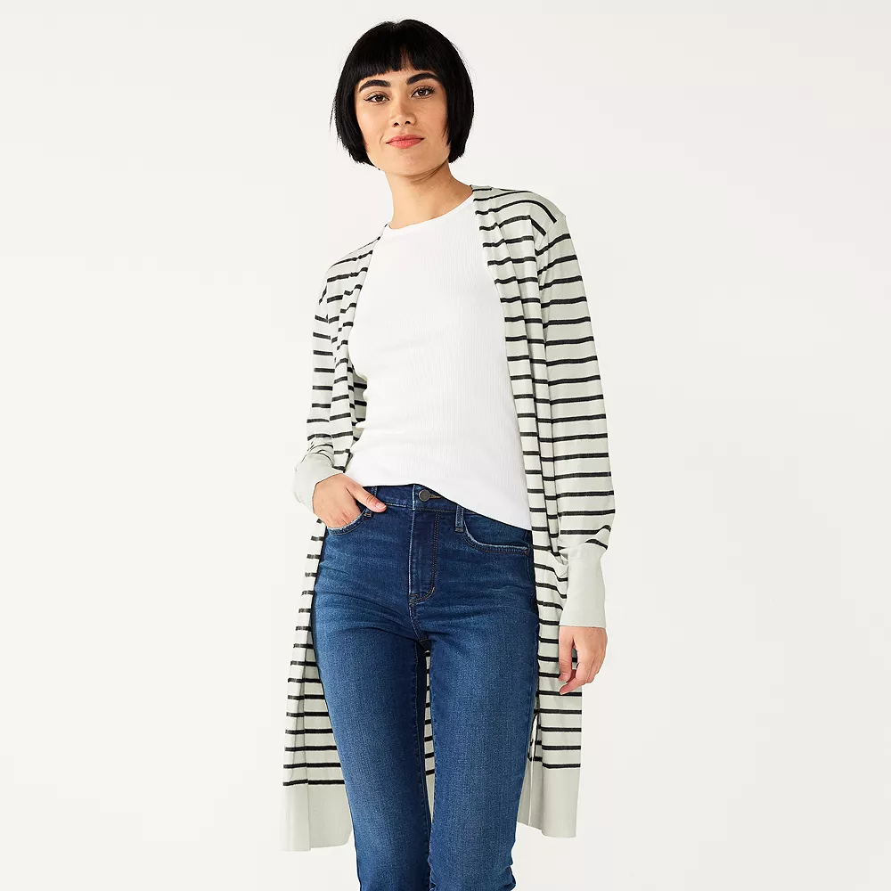 Petite Nine West High Slit Duster Cardigan 4 Petite Nine West High Slit Duster Cardigan - Image 2