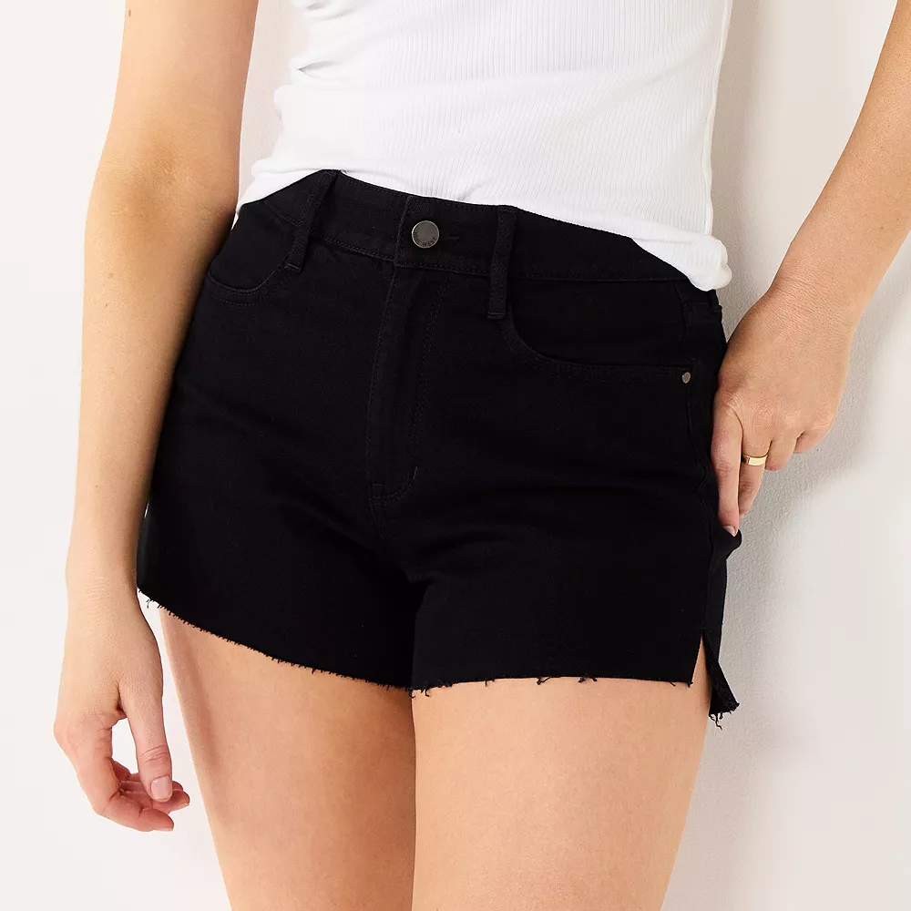 Women's Nine West High Rise Raw Hem Relaxed Denim Shorts 4 Women's Nine West High Rise Raw Hem Relaxed Denim Shorts - Image 2