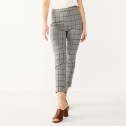 Petite Nine West Side Zip High-Waisted Skinny Ankle Pants 10 Petite Nine West Side Zip High-Waisted Skinny Ankle Pants -Nine West shop 5569185 Grey Tan Plaid