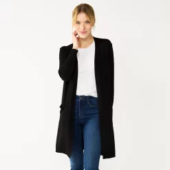 Women's Nine West High Slit Duster Cardigan -Nine West shop 5569252 Black