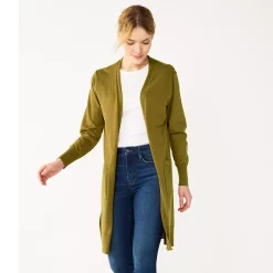 Women's Nine West High Slit Duster Cardigan -Nine West shop 5569252 Sergio Olive
