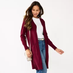Women's Nine West High Slit Duster Cardigan -Nine West shop 5569252 Vintage Wine