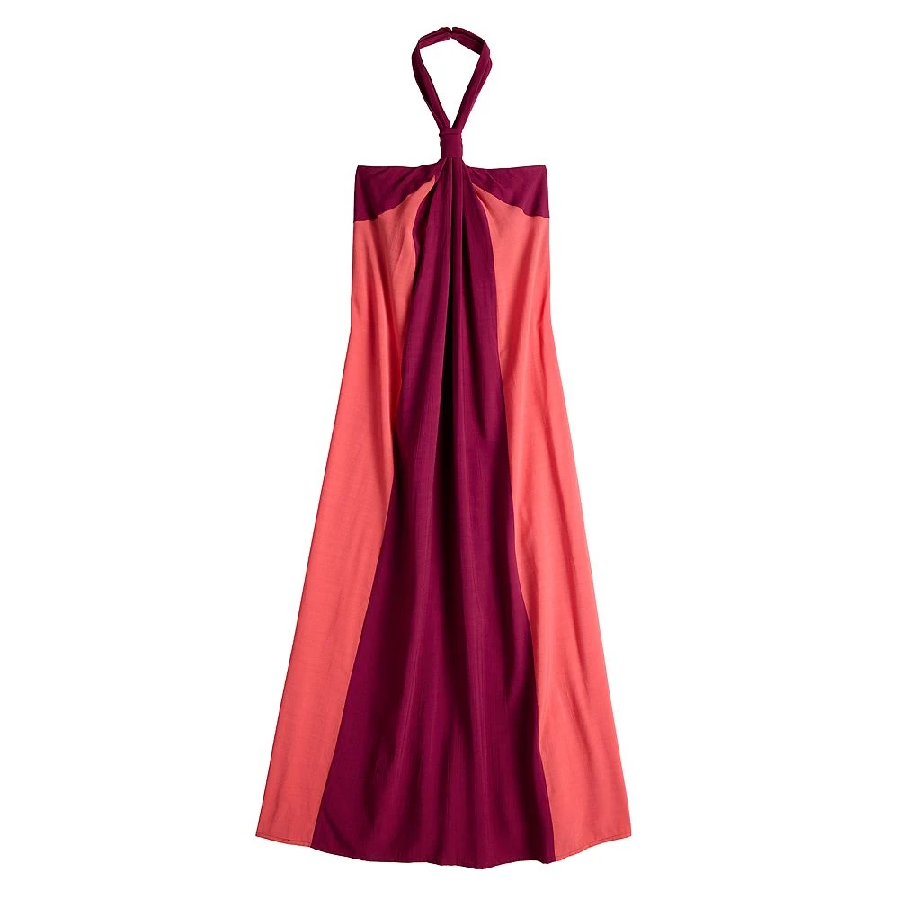 Petite Nine West Halter Neck Colorblock Maxi Dress 4 Petite Nine West Halter Neck Colorblock Maxi Dress - Image 2