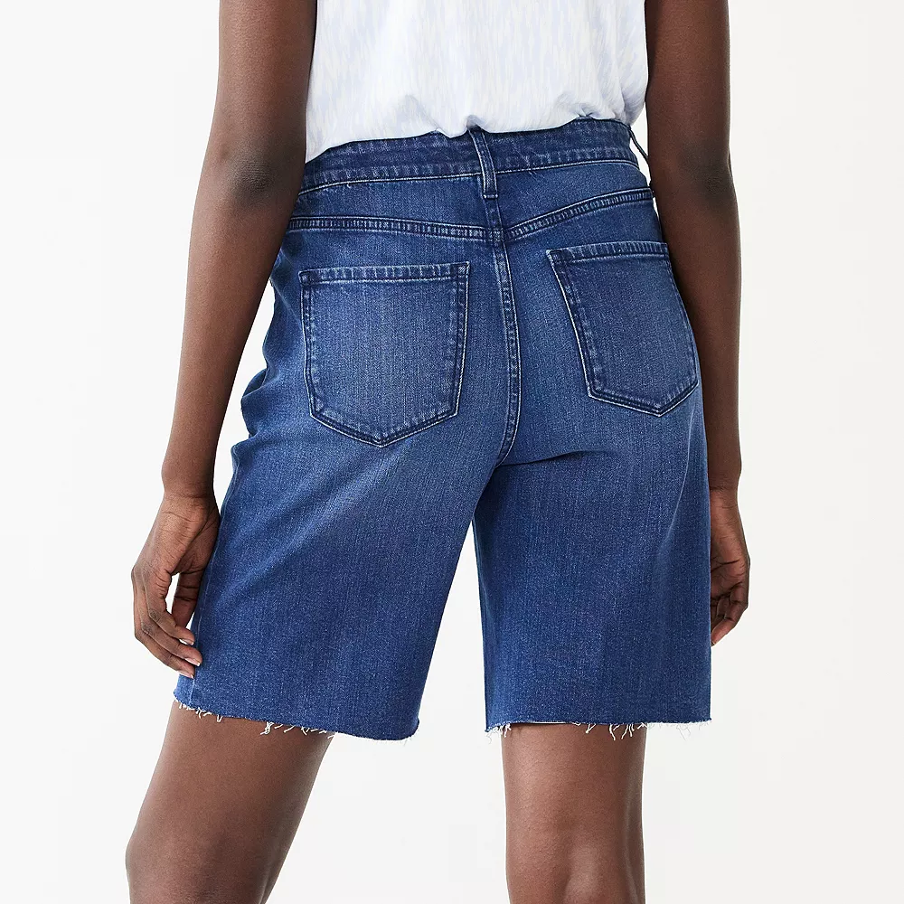 Women's Nine West High Rise Bermuda Boyfriend Shorts 6 Women's Nine West High Rise Bermuda Boyfriend Shorts - Image 4