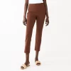 Women's Nine West Side Zip High-Waisted Skinny Ankle Pants -Nine West shop 5570619 Brown