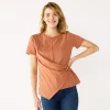 Women's Nine West Asymmetric Short Sleeve Crewneck Top 1 Women's Nine West Asymmetric Short Sleeve Crewneck Top -Nine West shop 5570845 Mocha Frosting