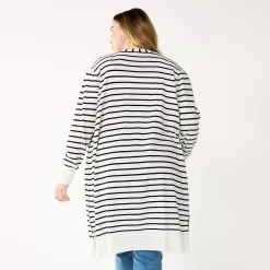 Plus Size Nine West Long Open-Front Cardigan 11 Plus Size Nine West Long Open-Front Cardigan -Nine West shop 5571922 ALT