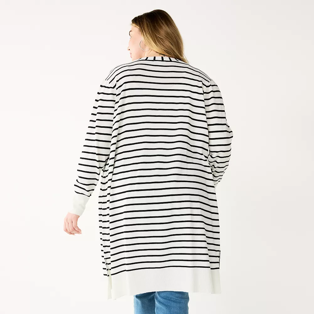 Plus Size Nine West Long Open-Front Cardigan 7 Plus Size Nine West Long Open-Front Cardigan - Image 5
