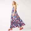 Petite Nine West Print Tiered Maxi Dress 1 Petite Nine West Print Tiered Maxi Dress -Nine West shop 5574163 Block Shapes Blue