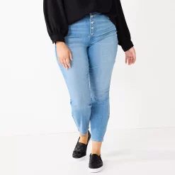 Plus Size Nine West Slimming Skinny Jeans 12 Plus Size Nine West Slimming Skinny Jeans -Nine West shop 5574799 Light