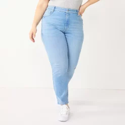Plus Size Nine West Slimming Straight-Leg Jeans 12 Plus Size Nine West Slimming Straight-Leg Jeans -Nine West shop 5576082 Light
