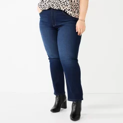 Plus Size Nine West Slimming Straight-Leg Jeans 10 Plus Size Nine West Slimming Straight-Leg Jeans -Nine West shop 5576082 Rinse