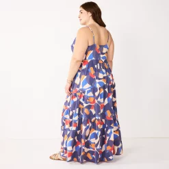 Plus Size Nine West Asymmetrical Tiered Maxi Dress 7 Plus Size Nine West Asymmetrical Tiered Maxi Dress -Nine West shop 5576100 ALT