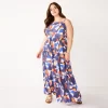 Plus Size Nine West Asymmetrical Tiered Maxi Dress 2 Plus Size Nine West Asymmetrical Tiered Maxi Dress -Nine West shop 5576100 Block Shapes Blue