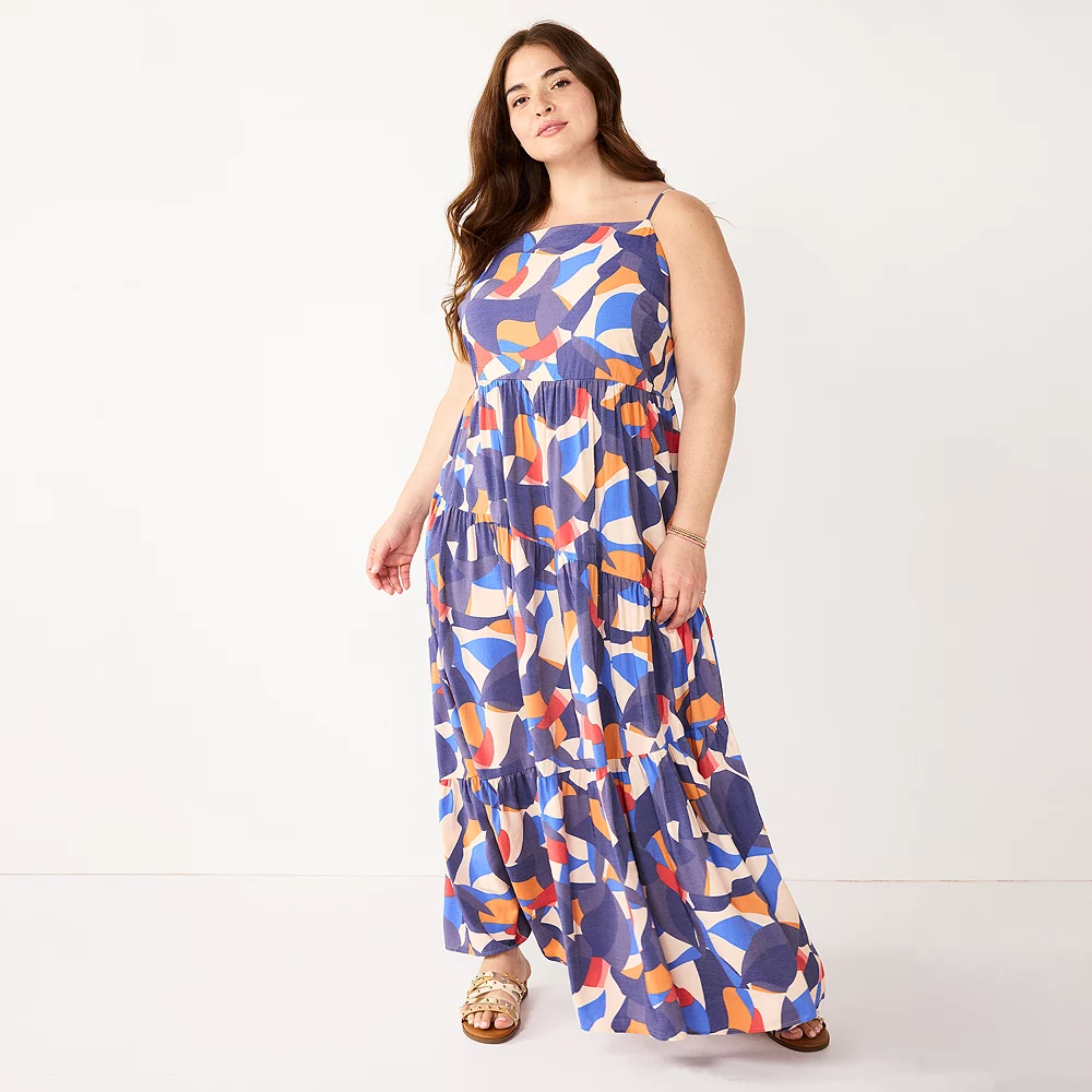 Plus Size Nine West Asymmetrical Tiered Maxi Dress 3 Plus Size Nine West Asymmetrical Tiered Maxi Dress