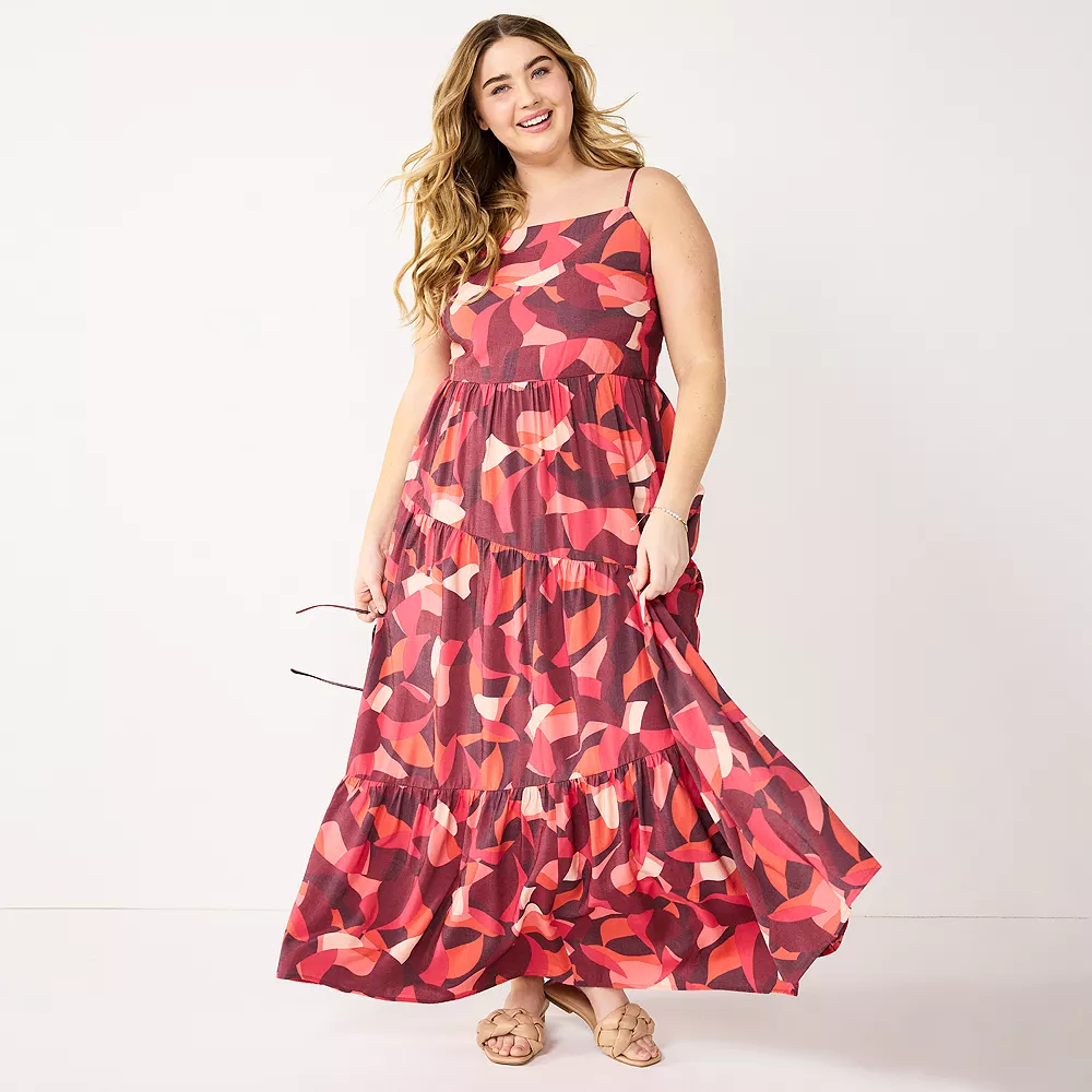 Plus Size Nine West Asymmetrical Tiered Maxi Dress 4 Plus Size Nine West Asymmetrical Tiered Maxi Dress - Image 2