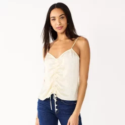 Women's Nine West Ruched Drawstring Front Tank 10 Women's Nine West Ruched Drawstring Front Tank -Nine West shop 5576995 Lemon Frost
