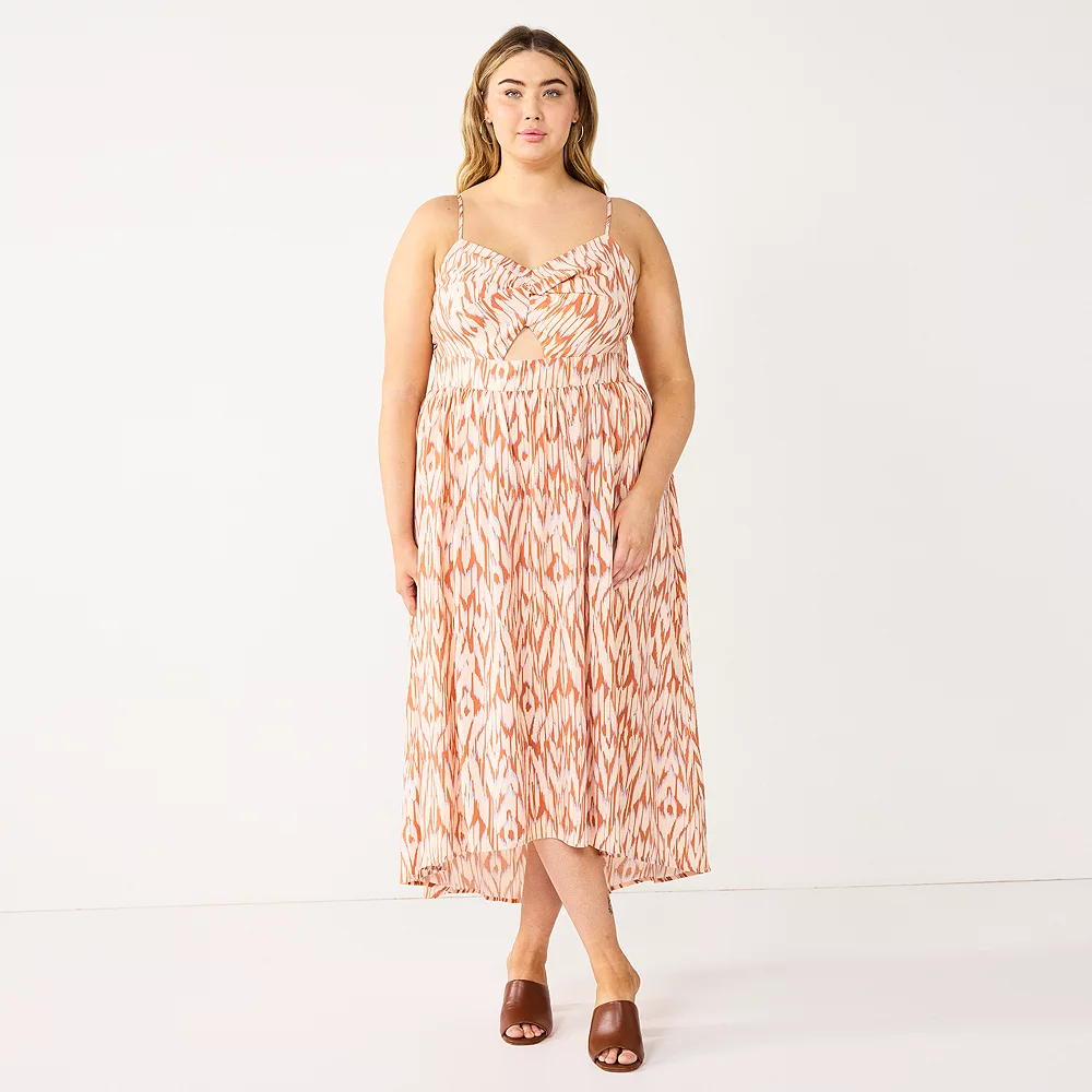 Plus Size Nine West Twist-Front High-Low Midi Dress 4 Plus Size Nine West Twist-Front High-Low Midi Dress - Image 2
