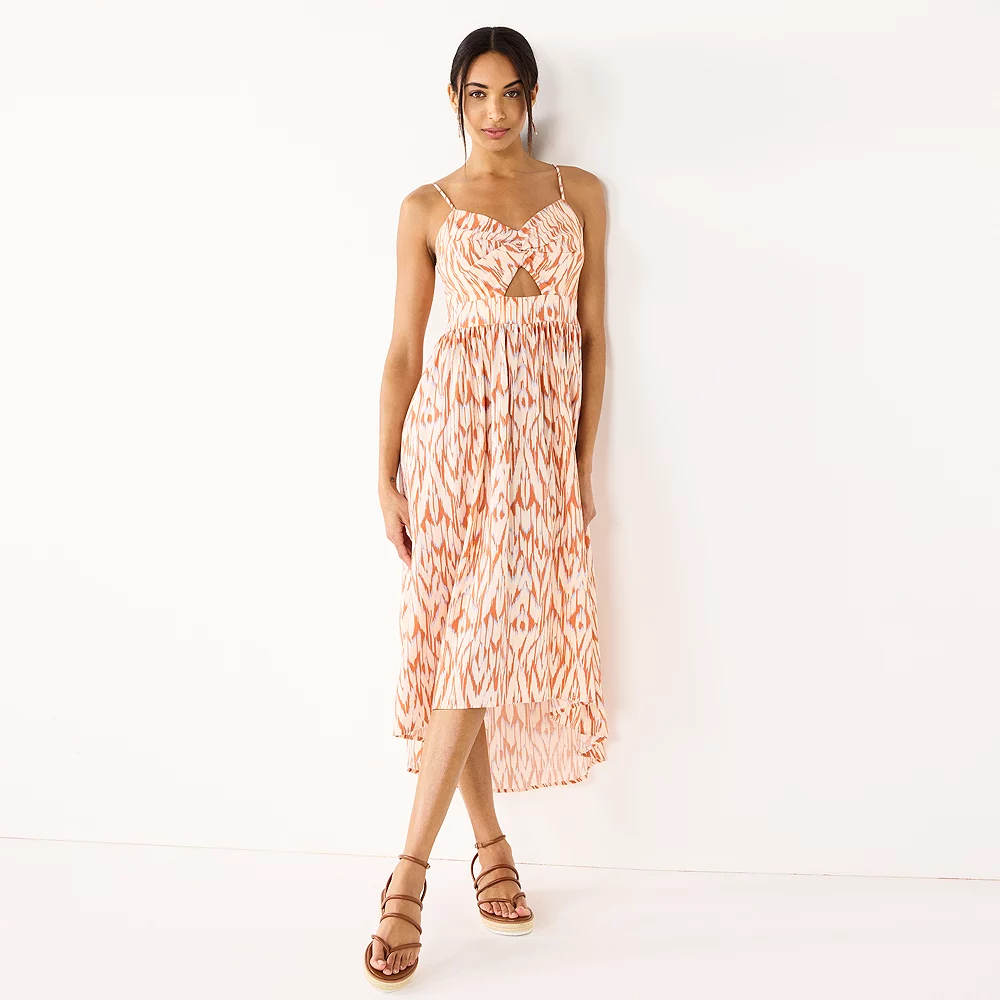 Women's Nine West Twist Front High-Low Midi Dress 4 Women's Nine West Twist Front High-Low Midi Dress - Image 2