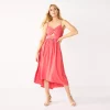 Women's Nine West Twist Front High-Low Midi Dress 1 Women's Nine West Twist Front High-Low Midi Dress -Nine West shop 5578664 Sicily Tomato