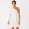 Women's Nine West One-Shoulder Fit-and-Flare Dress 2 Women's Nine West One-Shoulder Fit-and-Flare Dress -Nine West shop 5578724 White Knight