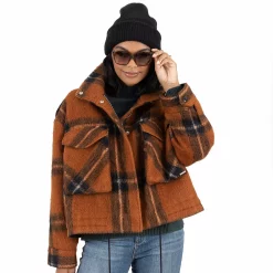 Women's Nine West Bomber Shacket 10 Women's Nine West Bomber Shacket -Nine West shop 5578771 Sienna Brown Plaid