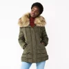 Women's Nine West Faux-Fur Collar Short Puffer Jacket 1 Women's Nine West Faux-Fur Collar Short Puffer Jacket -Nine West shop 5578772 Olive