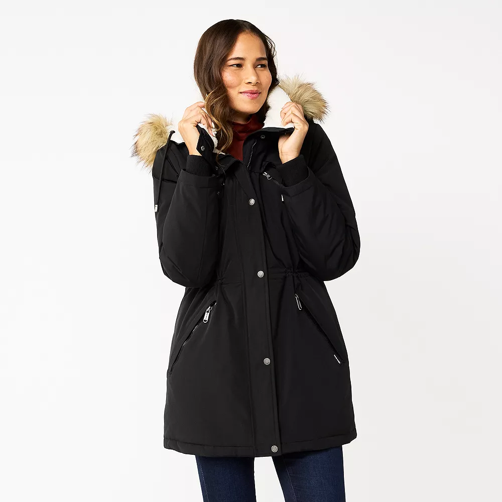 Women's Nine West Sherpa Trim Parka Coat 5 Women's Nine West Sherpa Trim Parka Coat - Image 3