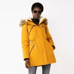 Women's Nine West Sherpa Trim Parka Coat
