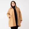 Plus Size Nine West Faux-Wool Car Coat 2 Plus Size Nine West Faux-Wool Car Coat -Nine West shop 5578776 Light Camel