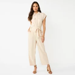 Women's Nine West Utility Jumpsuit -Nine West shop 5578943 Camelot Beige