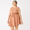 Plus Size Nine West Sleeveless Fit & Flare Utility Dress 2 Plus Size Nine West Sleeveless Fit & Flare Utility Dress -Nine West shop 5579437 Mocha Frosting