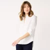 Petite Nine West Long Sleeve Structured Shirt 1 Petite Nine West Long Sleeve Structured Shirt -Nine West shop 5579645 White