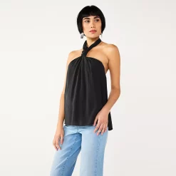 Women's Nine West Knot Halter Blouse -Nine West shop 5579891 Black