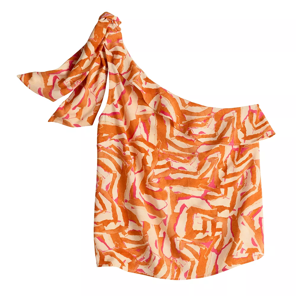 Women's Nine West One-Shoulder Ruffle Neck Top 8 Women's Nine West One-Shoulder Ruffle Neck Top - Image 6