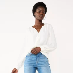 Women's Nine West Button Front Balloon Sleeve Tunic -Nine West shop 5581079 Daisy Dew