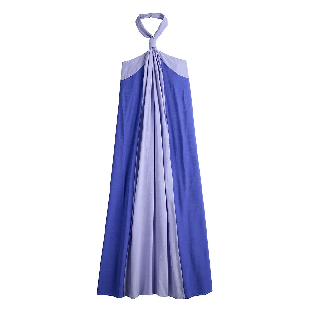 Women's Nine West Halter Neck Colorblock Maxi Dress 5 Women's Nine West Halter Neck Colorblock Maxi Dress - Image 3