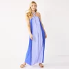 Women's Nine West Halter Neck Colorblock Maxi Dress -Nine West shop 5581340 Clematis Blue Combo
