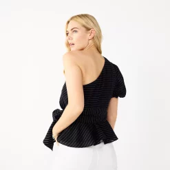 Women's Nine West One-Shoulder Tie Waist Peplum Top 12 Women's Nine West One-Shoulder Tie Waist Peplum Top -Nine West shop 5581408 ALT