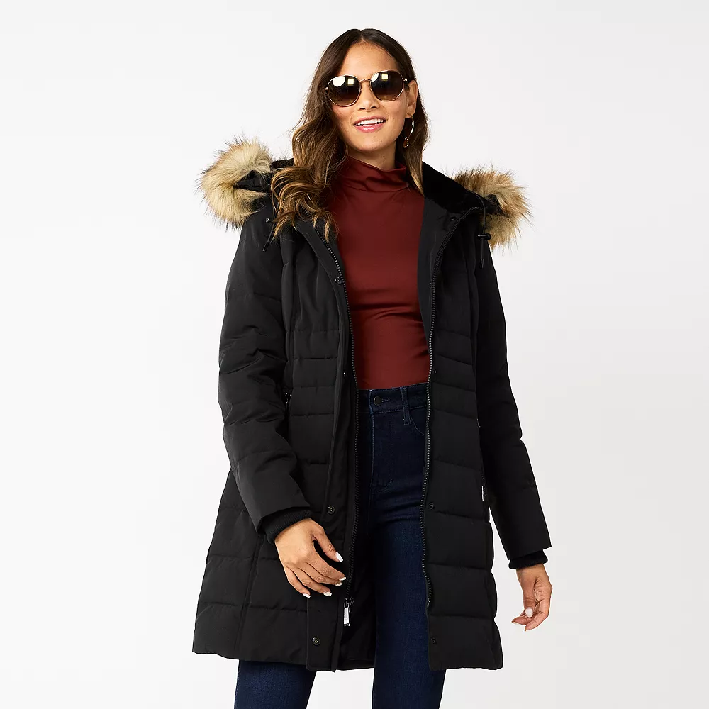 Women's Nine West Faux-Fur Hood Puffer Jacket 3 Women's Nine West Faux-Fur Hood Puffer Jacket