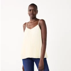 Women's Nine West Pleated V-Neck Tank