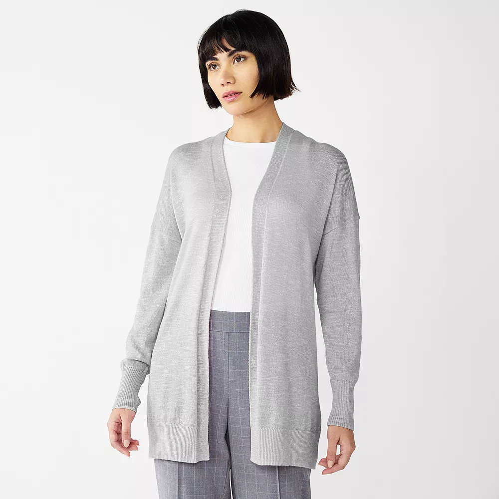 Petite Nine West Essential Boxy Cardigan Sweater 4 Petite Nine West Essential Boxy Cardigan Sweater - Image 2