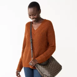 Women's Nine West Stitch Front V-Neck Sweater 18 Women's Nine West Stitch Front V-Neck Sweater -Nine West shop 5585833 Baked Nutmeg