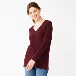 Women's Nine West Stitch Front V-Neck Sweater 19 Women's Nine West Stitch Front V-Neck Sweater -Nine West shop 5585833 Maddie Plum
