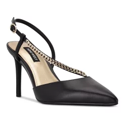 Nine West Gisha Women's Chain Link High Heel Dress Pumps 11 Nine West Gisha Women's Chain Link High Heel Dress Pumps -Nine West shop 5618718 Black