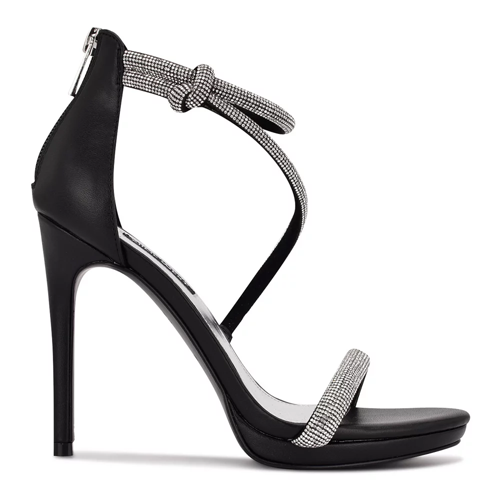 Nine West Lavern Women's Strappy Rhinestone Dress Sandals 6 Nine West Lavern Women's Strappy Rhinestone Dress Sandals - Image 4